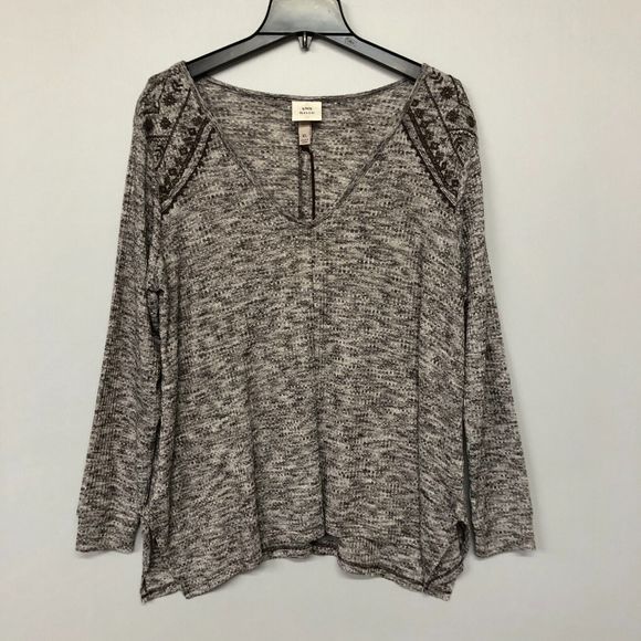 NWT Knox Rose Women Embroidered Blouse Top Shirt Size XL X-Large Brown M054 -28 - Picture 1 of 13